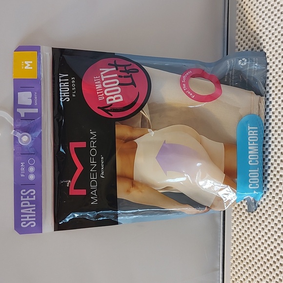 Maidenform Women's Size M Shapewear Firm Control Booty Lift Shorty Shapewear Tan - Picture 3 of 4